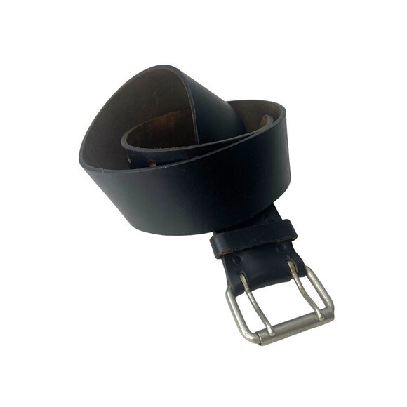 Jamie Leather Belt Size 30 Two Prong Buckle Unisex Black Color USA Made Boho - Picture 1 of 11